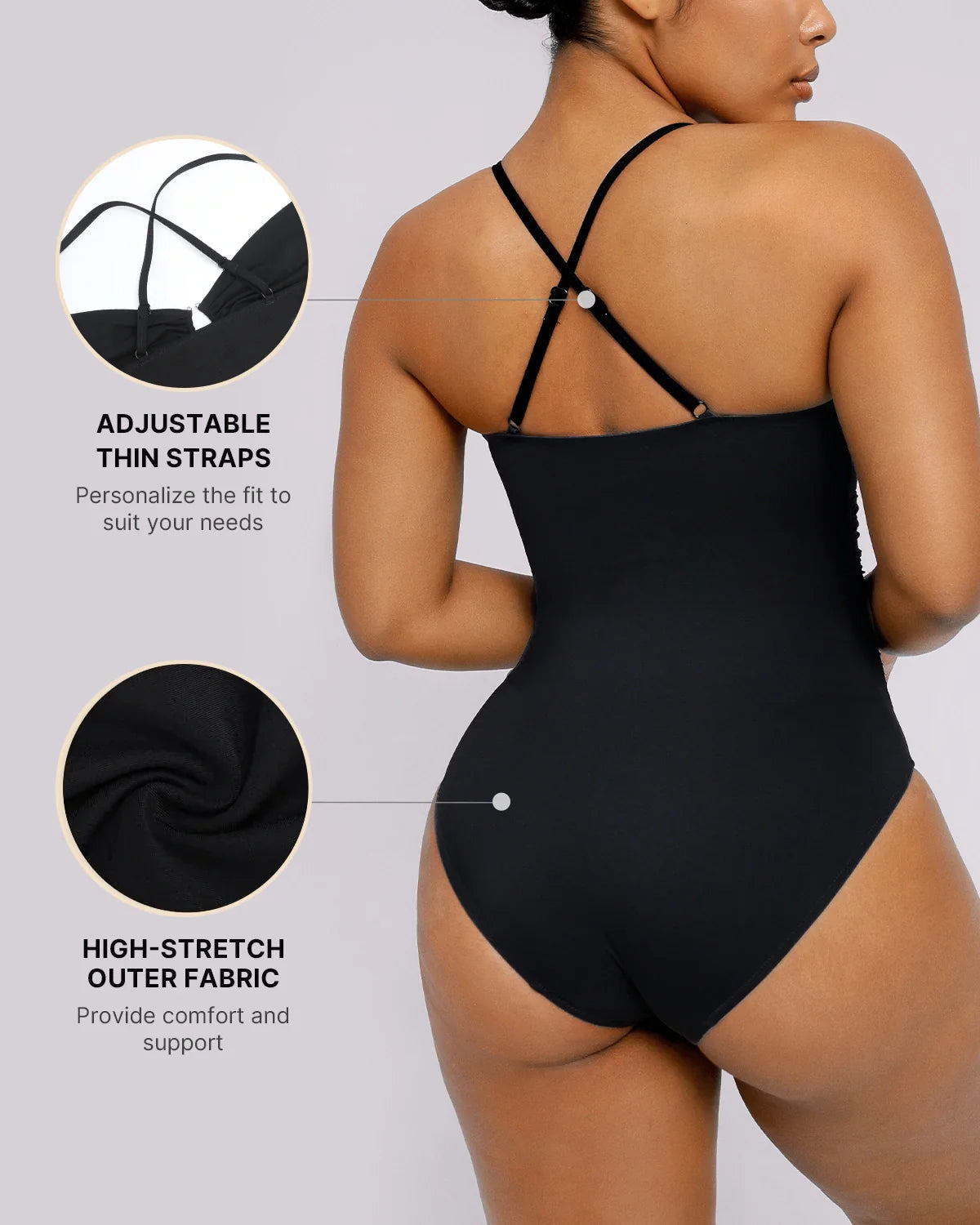 Women's Sculpting U-Ring Cutout Shaping Swimsuit – Slimming Ruched One Piece Bathing Suit