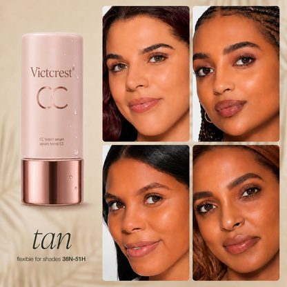 summer skin essentials - CC color-correcting tinted serum + creaseless SPF 30 mineral setting powder