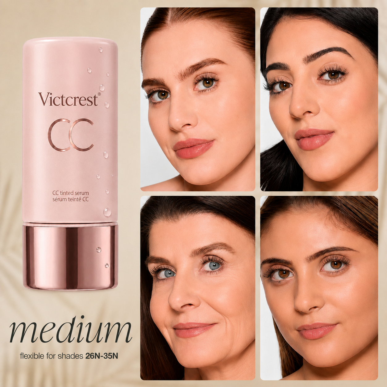 summer skin essentials - CC color-correcting tinted serum + creaseless SPF 30 mineral setting powder