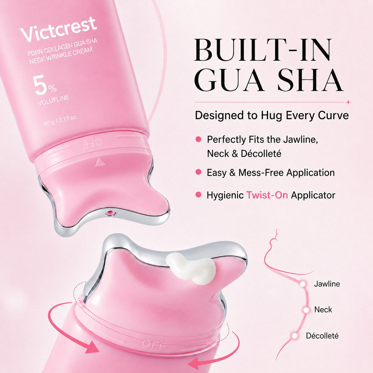 [NEW] Victcrest PDRN Collagen Gua Sha Anti-Wrinkle Neck Cream