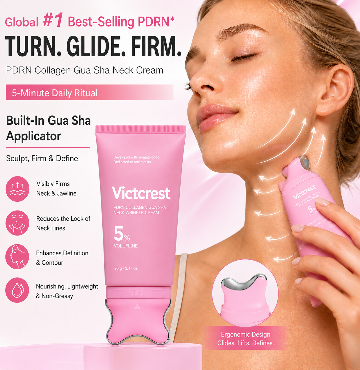 [NEW] Victcrest PDRN Collagen Gua Sha Anti-Wrinkle Neck Cream